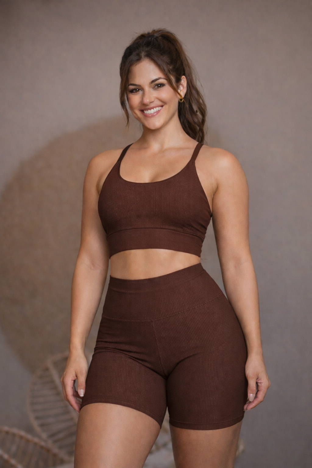 Conjunto short - Marrom